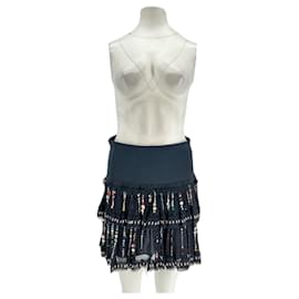Falda de seda negra con volantes Isabel Marant