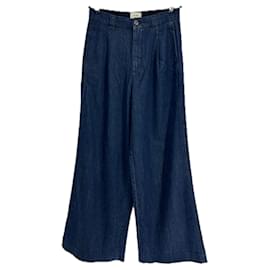 Marineblauer Denim-Effekt-Hose - Autre Marque