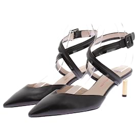 Mule BETTINA VERMILLON in pelle nera con tacco 7cm - Autre Marque
