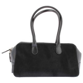 Autre Marque Borsa a mano in pelliccia e pelle nera LOULOU STUDIO