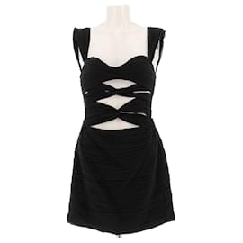 Magda Butrym Schwarzes Seidenkleid ärmellos