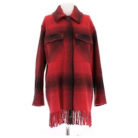 T By Alexander Wang Chaqueta de cuadros rojos de lana