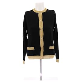 Schwarze und goldene Cashmere-Cardigan - Gucci