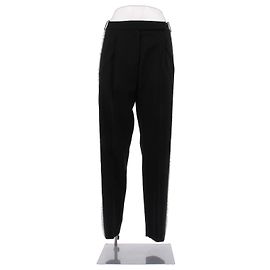 Golden Goose Pantaloni neri con bande perlate in lana