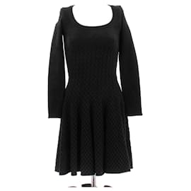 Vestido skater negro Alaïa de viscosa