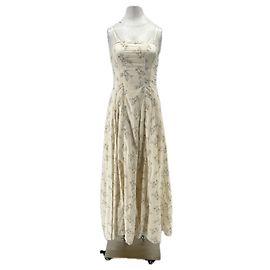 Autre Marque Vestido de algodón floral crema POSSE