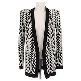 Balmain Strickjacke mit schwarz weißem Print