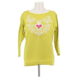 Christian Lacroix Grünes bedrucktes T-Shirt mit 3/4-Ärmeln