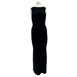 Autre Marque Abito maxi nero senza maniche in cotone SIR