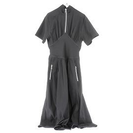 Vestido maxi Bottega Veneta negro con múltiples cremalleras