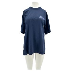 Autre Marque Camiseta POUBEL de algodón azul marino con estampado