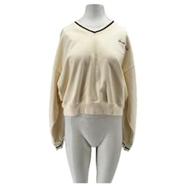 SPORT & RICH Cropped Pullover Ecru Baumwolle L - Autre Marque