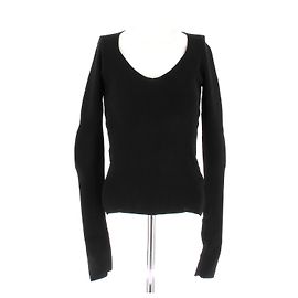 Bottega Veneta Top negro de mangas largas