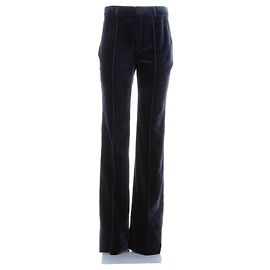 Saint Laurent Hosen aus Samt im Marineblau