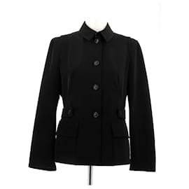 Prada Schwarze Jacke mit Knöpfen aus Polyester Größe 44