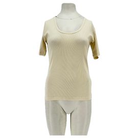 Autre Marque Top de manga corta color crema ARKET de algodón