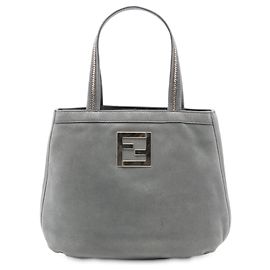 Fendi Graue Nubuk FF Ketten Tote