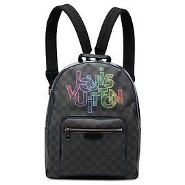Zaino Josh in Damier Graphite Logo Rainbow Edizione Limitata Nera di Louis Vuitton