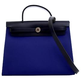 Hermès Blue Toile Herbag Zip 31