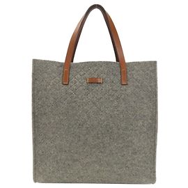 Borsa Tote Gucci Logo in Feltro Grigio