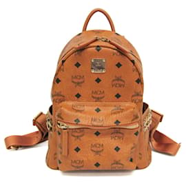 MCM Visetos Mini Coated Canvas Backpack in Brown
