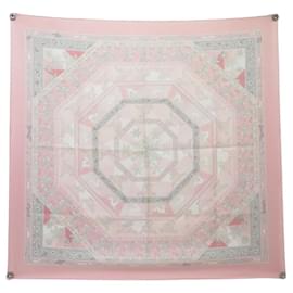 FOULARD HERMES FIORI INVERNALI SANDRA LAROCHE 90 SETA ROSA - Hermès