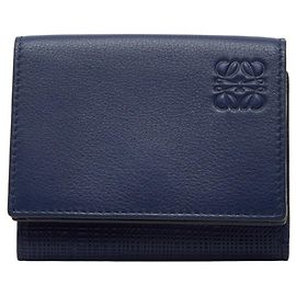 Cartera de cuero azul plegable LOEWE