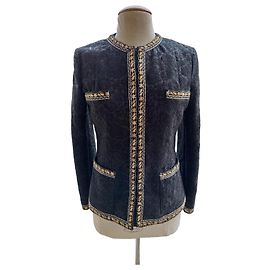 Etro Jacke Schwarz Bestickt