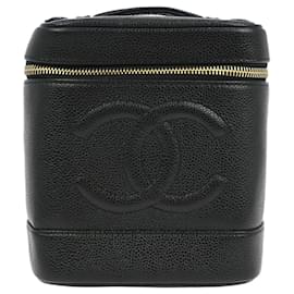 Estuche de cosméticos vintage atemporal Chanel Caviar Pequeño