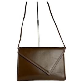 Borsa a spalla in pelle asimmetrica vintage Givenchy marrone