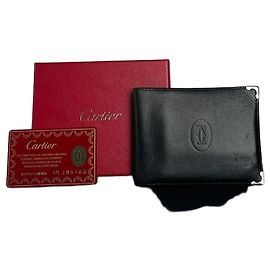 Cartera de cuero vintage Cartier negra