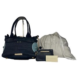 Stella Mc Cartney Borsa a mano in pelle vegana denim vintage Stella McCartney blu navy