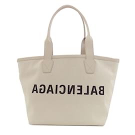 Bolsa Tote Jumbo Small Balenciaga em lona branca