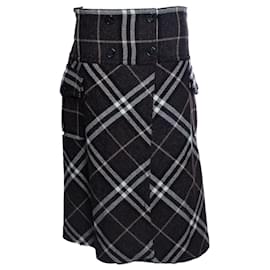 Falda de lana a cuadros Burberry