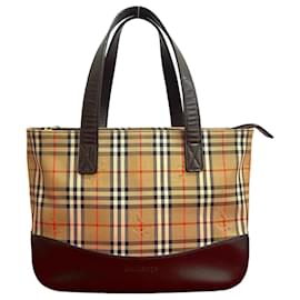Borsa in pelle e tela Burberrys