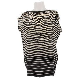 Alexander Mcqueen Blusa sin mangas de seda con estampado de cebra