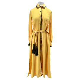 Autre Marque SANA'S ATELIER Gelbes langes Baumwollkleid