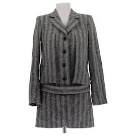 Marc Jacobs Chaqueta larga de tweed gris de lana