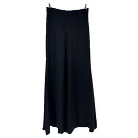 Alexis Pantalón negro ancho de seda