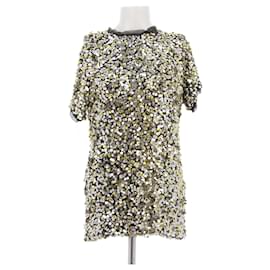 T-shirt in seta con paillettes - Lanvin