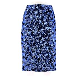 Falda midi de lentejuelas azules Louis Vuitton