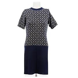 Louis Vuitton Marineblaue monogrammierte Robe