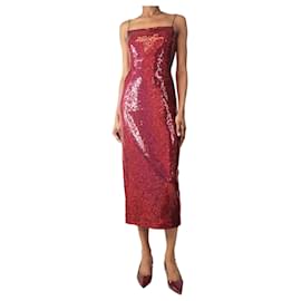 Autre Marque Rosa Pailletten-Midi-Kleid - Größe UK 6