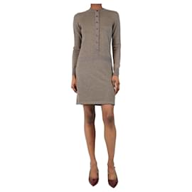 Chanel Braunes glitzerndes Strick-Minikleid - Größe UK 6