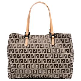 Braune Zucchino-Canvas-Tasche von Fendi