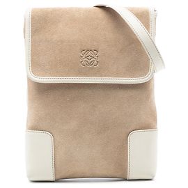 LOEWE Borsa a tracolla in suede marrone Anagram