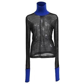 Maison Martin Margiela Transparente Rollkragenoberteil aus schwarzer Viskose von Maison Margiela