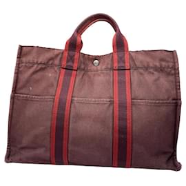 Borsa tote vintage Hermès viola rossa