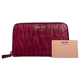 Cartera de cuero Metallasse Miu Miu vintage rosa