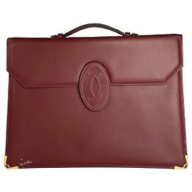 Vintage Cartier Lederaktentasche Bordeaux